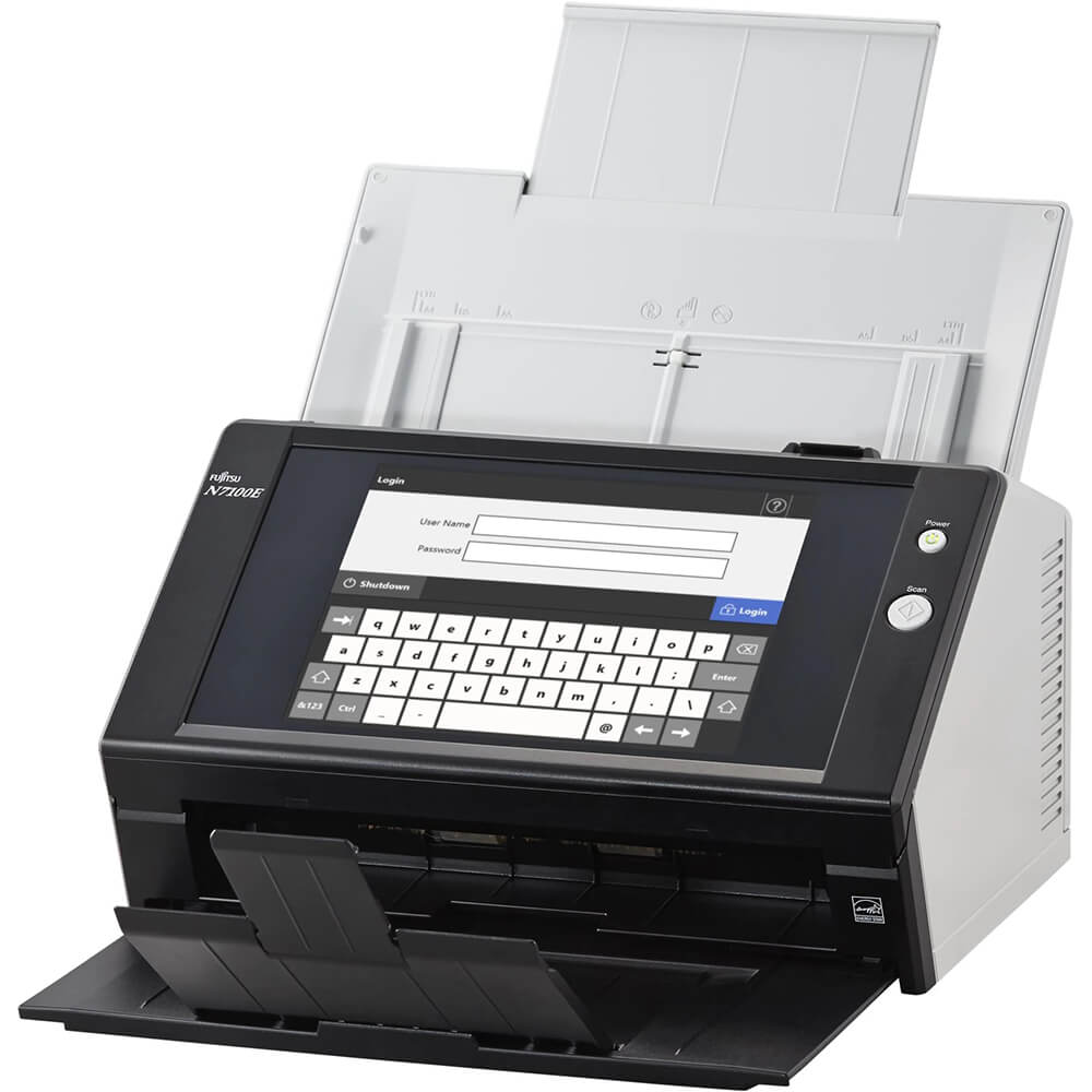 Fujitsu 25ppm/50ipm A4 Dup ADF Touchscreen Gigabit Ethernet LED Network Scanner (N7100E) image 3