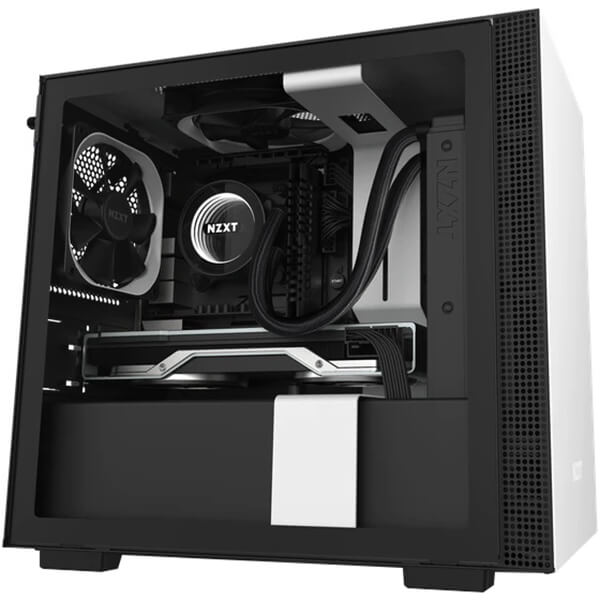 NZXT H210 Tempered Glass Mini ITX Case – Matte White and Black (NZXT H210 W/B) image 3