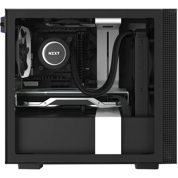NZXT H210 Tempered Glass Mini ITX Case – Matte White and Black (NZXT H210 W/B) image 4
