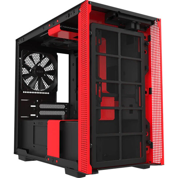 NZXT H210 Tempered Glass Mini ITX Case – Matte Black and Red (NZXT H210B/R) image 3