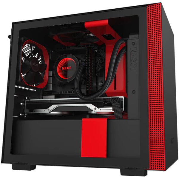 NZXT H210 Tempered Glass Mini ITX Case – Matte Black and Red (NZXT H210B/R) image 4