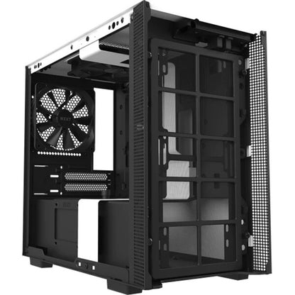 NZXT H210i RGB LED Mini ITX Case – Matte White and Black (NZXT H210i W/B) — side view