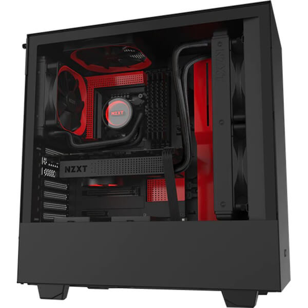 NZXT H510 Compact Mid Tower Case – Matte Black and Red (NZXT H510B/R) image 4
