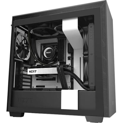 NZXT H710 Mid-tower Case With Tempered Glass – Matte White and Black (NZXT H710 W/B) — side view