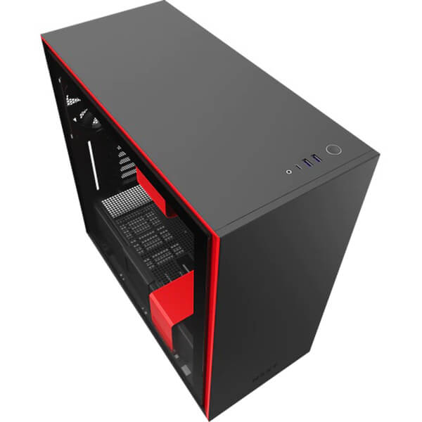 NZXT H710 Mid-tower Case With Tempered Glass – Matte Black and Red (NZXT H710B/R) image 1