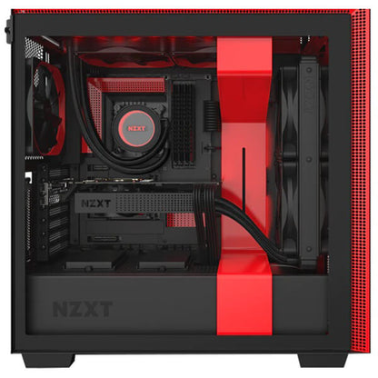 NZXT H710i Mid-Tower Case with RGB – Matte Black and Red (NZXT H710iB/R) — rear view