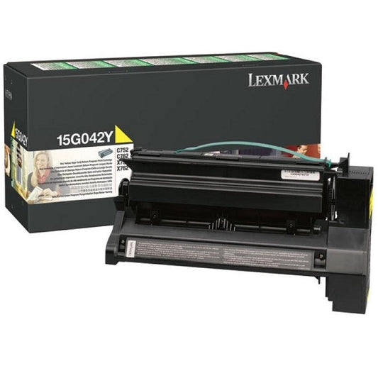 Lexmark 15G042Y High Yield Return Program Yellow Laser Toner Cartridge image 1