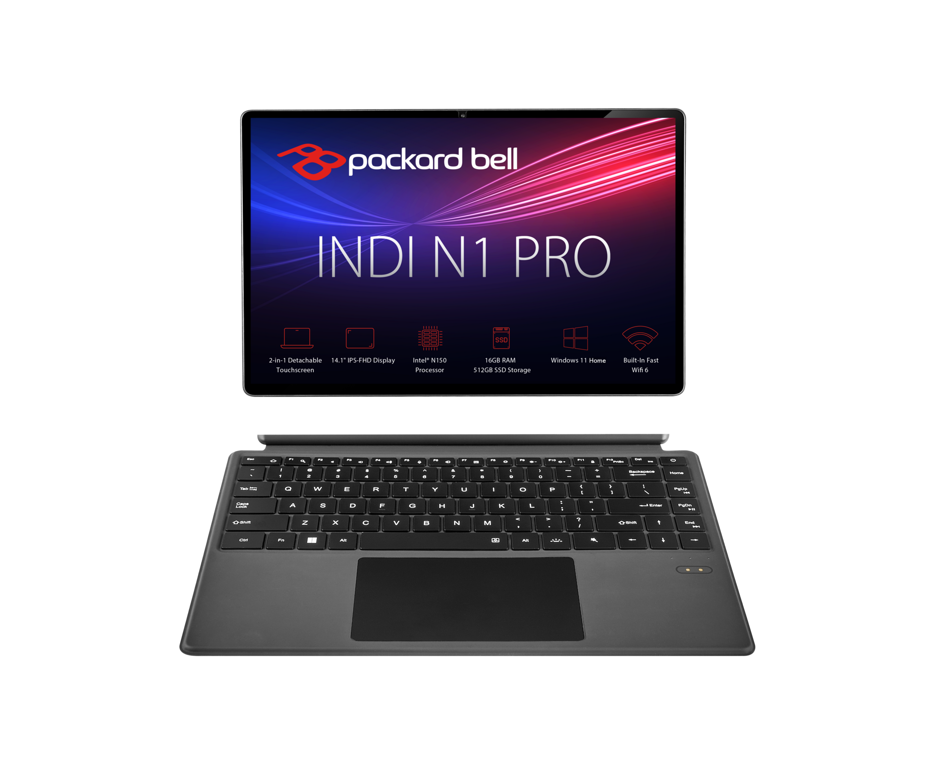Packard Bell Indi N150 2-in-1 16GB RAM 512GB SSD Detachable Celeron Laptop laptop image 1