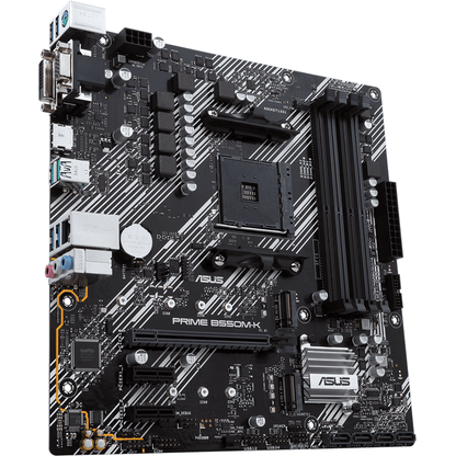 ASUS PRIME B550M-K AMD B550 micro ATX Motherboard (ASUS PRIME B550M-K) — side view