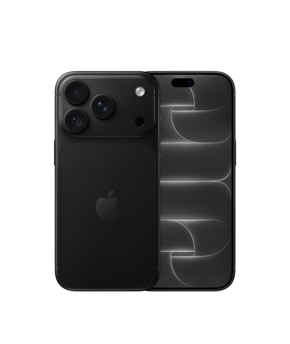 Apple iPhone 18 Pro in Black – official Apple product photo showing the front and back