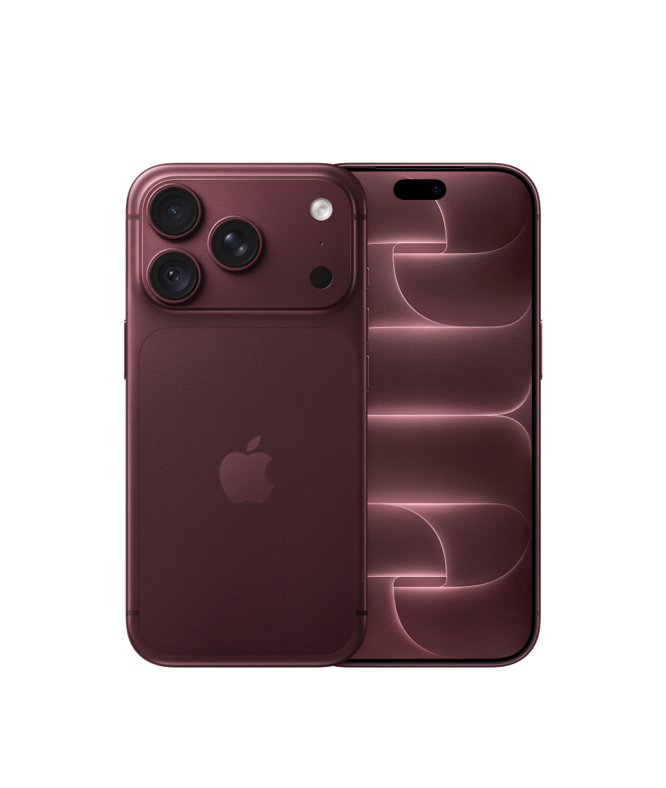 Apple iPhone 18 Pro in Burgundy – official Apple product photo showing the front and back