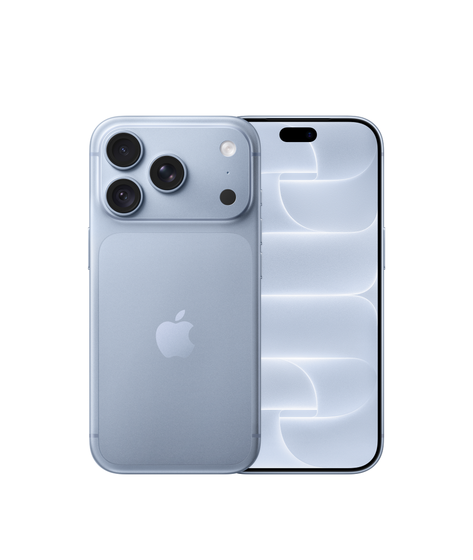Apple iPhone 18 Pro in Glacier – official Apple product photo showing the front and back