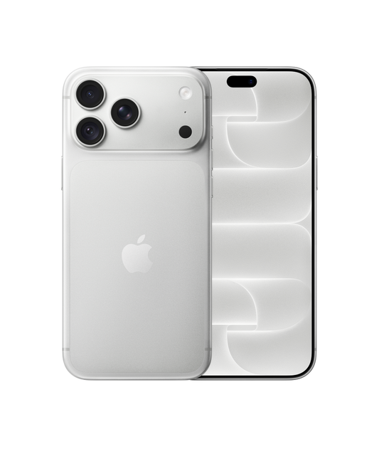 Apple iPhone 18 Pro Max in Silver – official Apple product photo showing the front and back