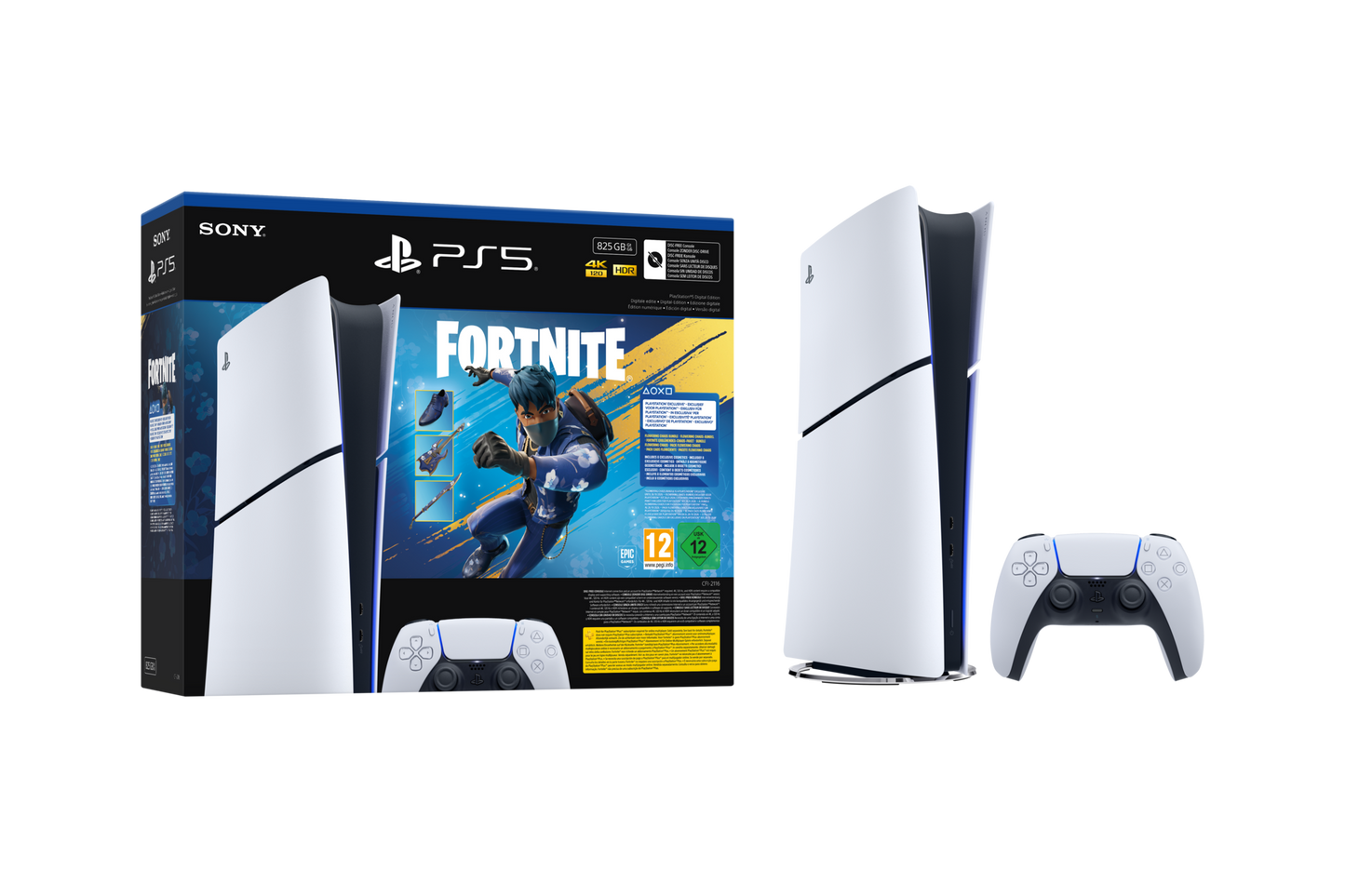 PS5 Slim Digital + Fortnite Console Bundle gallery image 1