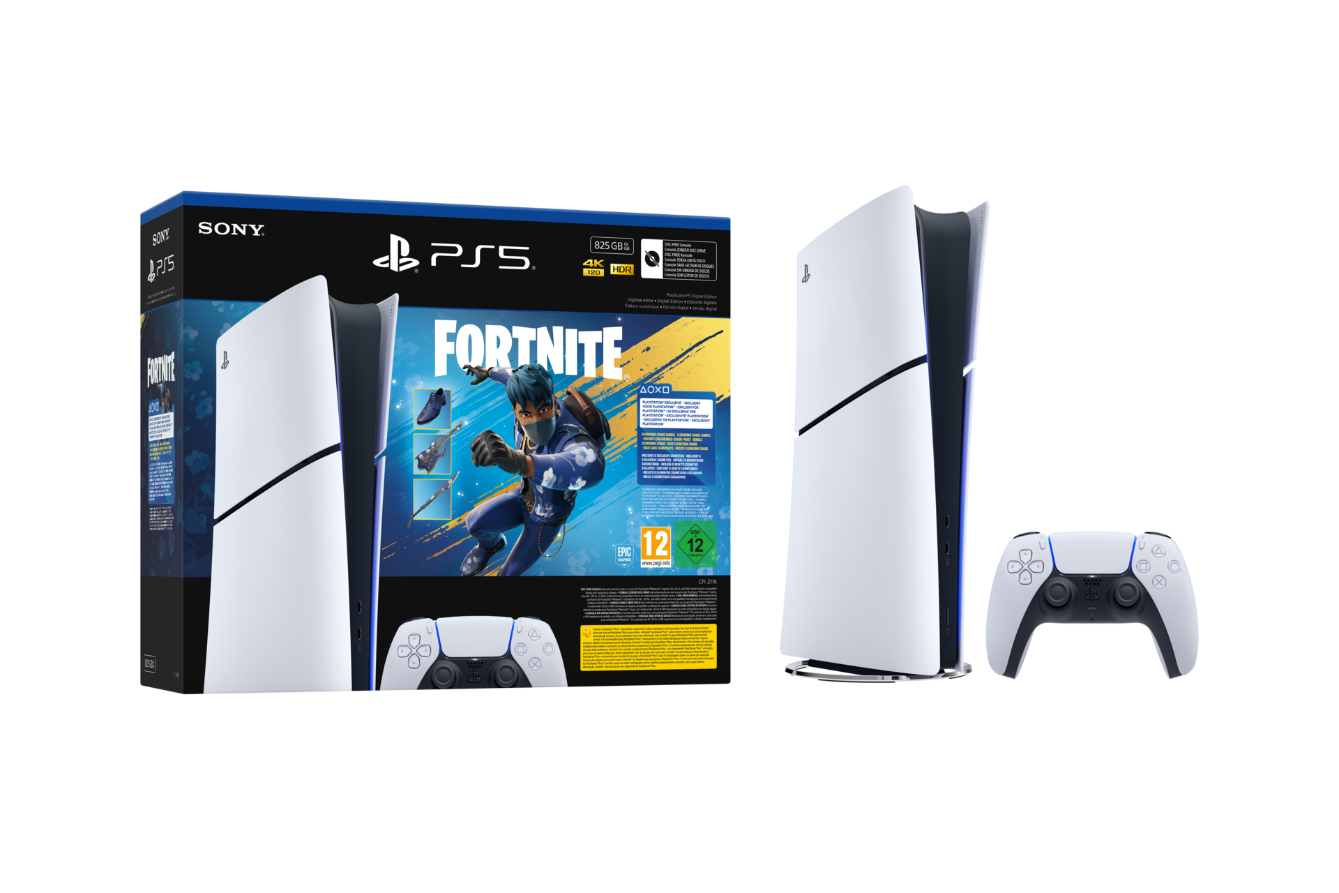 PS5 Slim Digital + Fortnite Console Bundle gallery image 1