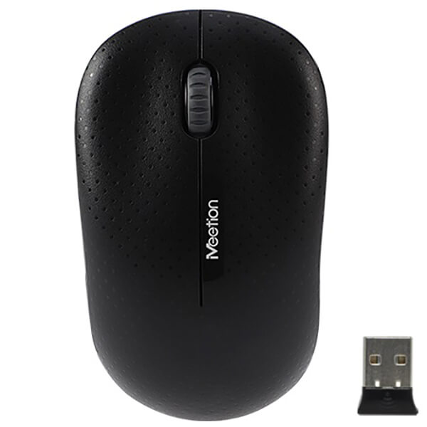 Meetion 2.4GHZ Wireless Mouse – Black (R545BLACK) — front view