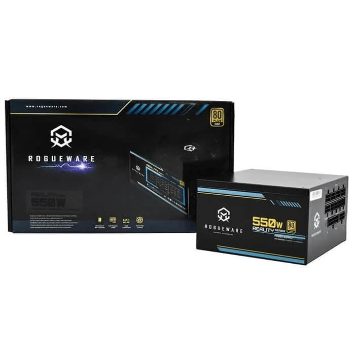 Rogureware Reality Series 550W Active PFC 80+ Gold Certified Power Supply (RW-GR550AC) image 1