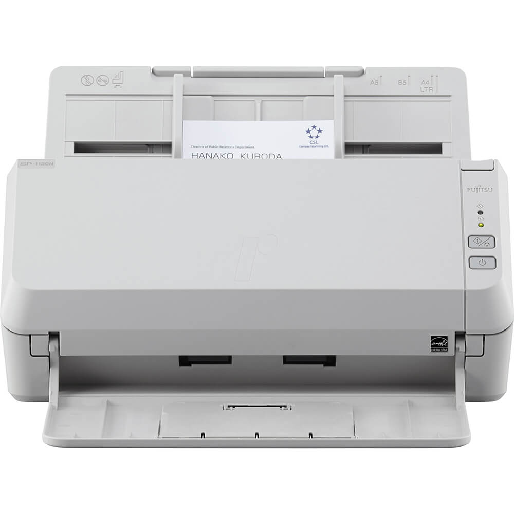 Fujitsu 30ppm/60ipm A4 Duplex ADF Gigabit Ethernet USB 3.2 LED Office Scanner (ScanPartner SP-1130N) image 1