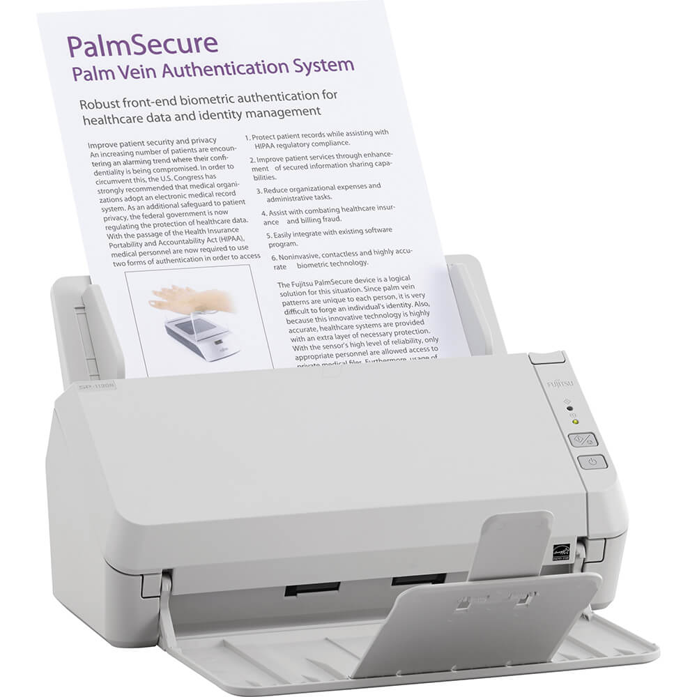 Fujitsu 30ppm/60ipm A4 Duplex ADF Gigabit Ethernet USB 3.2 LED Office Scanner (ScanPartner SP-1130N) image 2