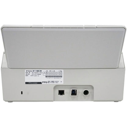 Fujitsu 30ppm/60ipm A4 Duplex ADF Gigabit Ethernet USB 3.2 LED Office Scanner (ScanPartner SP-1130N) — rear view