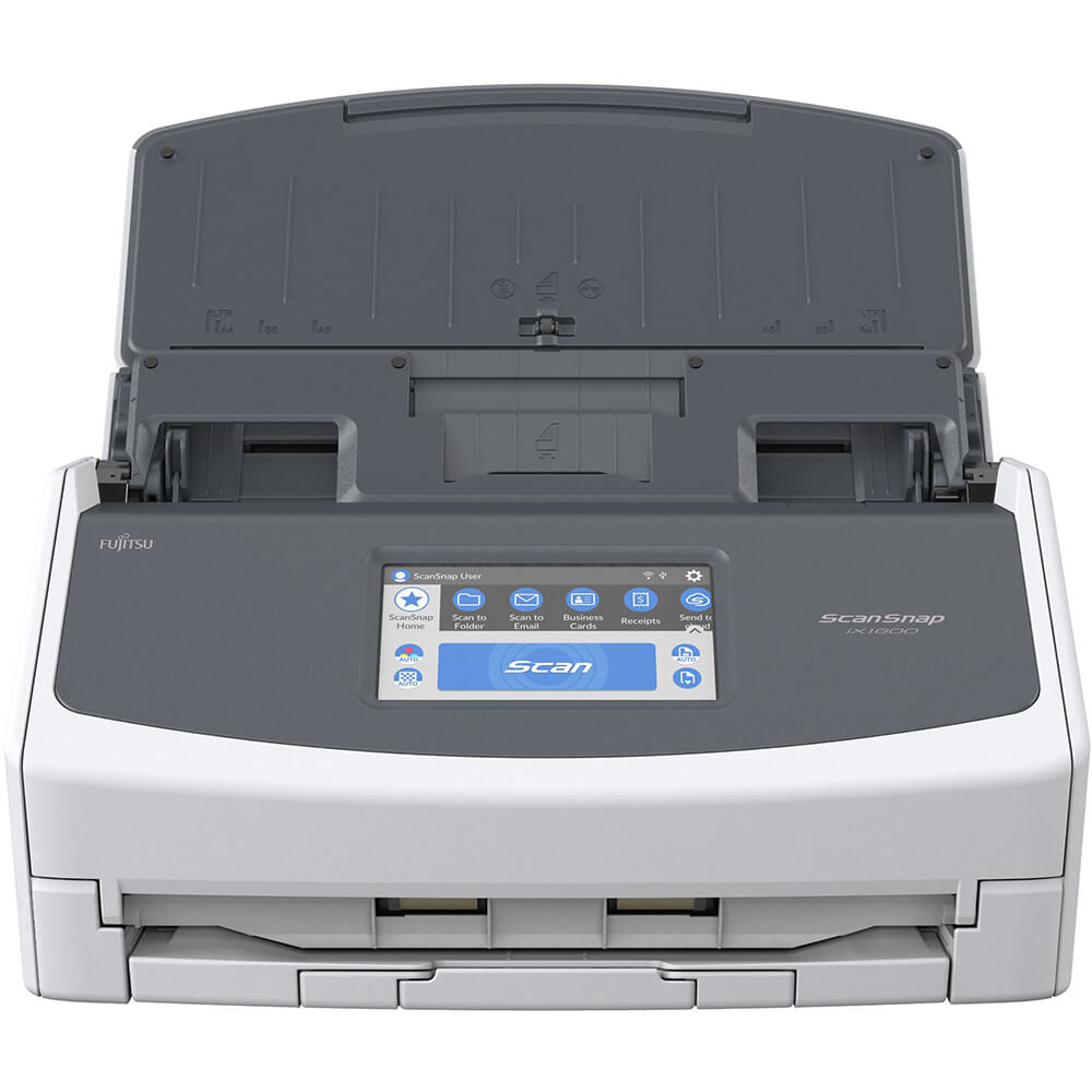 Fujitsu 40ppm/80ipm A4 Duplex ADF Touchscreen Wi-Fi USB 3.2 LED Desktop Scanner (ScanSnap iX1600) image 1