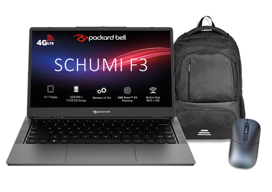 Packard Bell Schumi LTE 14.1" AMD Ryzen 3 16GB RAM 512GB SSD Laptop Bundle laptop image 1