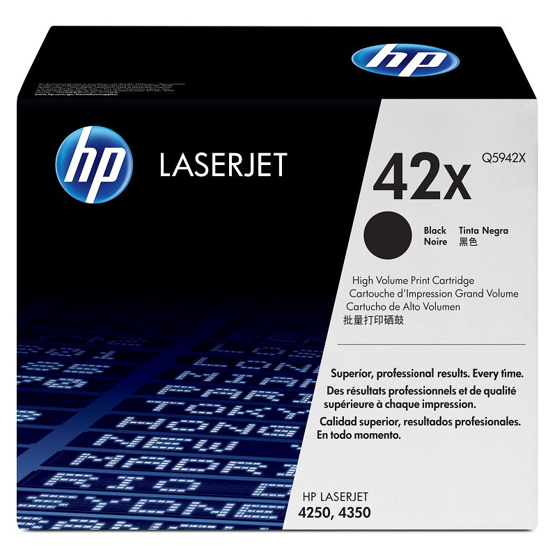 Genuine HP 42X High Yield Black LaserJet Toner Cartridge (Q5942X) image 1