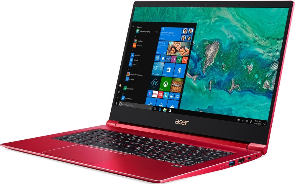 Acer Swift 3 Notebook PC – Core i5-1135G7 / 14″ FHD / 8GB RAM / 512GB SSD / Win 10 Home / Red (NX.ACSEA.001) — side view