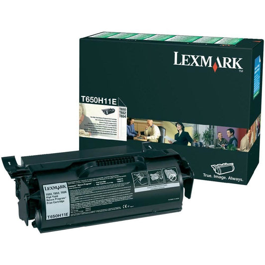 Genuine Lexmark T650H11E High Yield Return Program Black Laser Toner Cartridge image 1