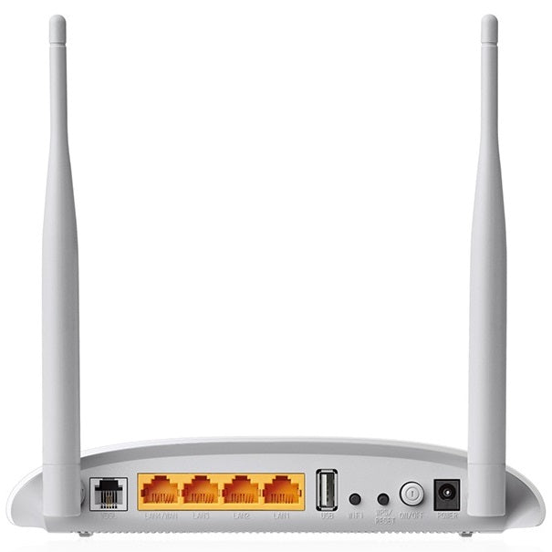 TP-LINK TD-W9970 300Mbps Wireless N USB VDSL/ADSL Modem Router (TD-W9970) — rear view