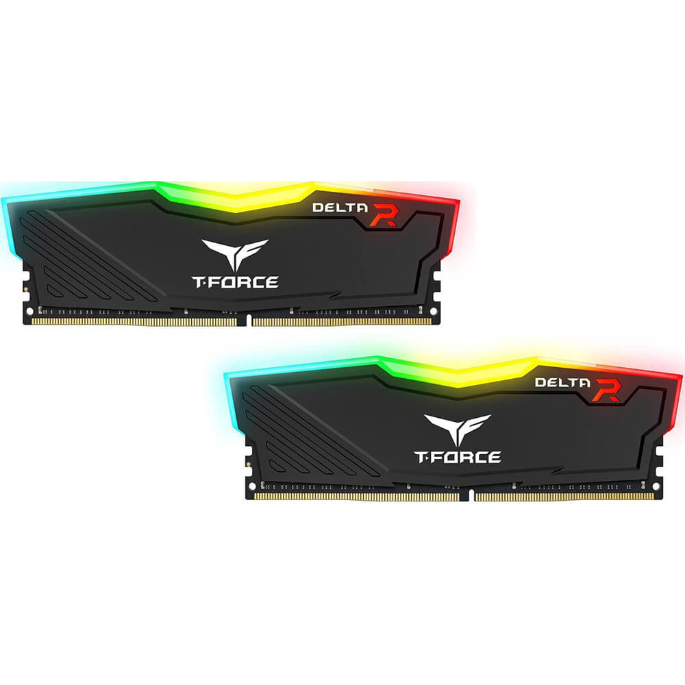 T-Force Delta RGB DDR4 16GB Gaming Memory Kit – Black Heatsink (TF3D416G3200HC16FDC01) image 1