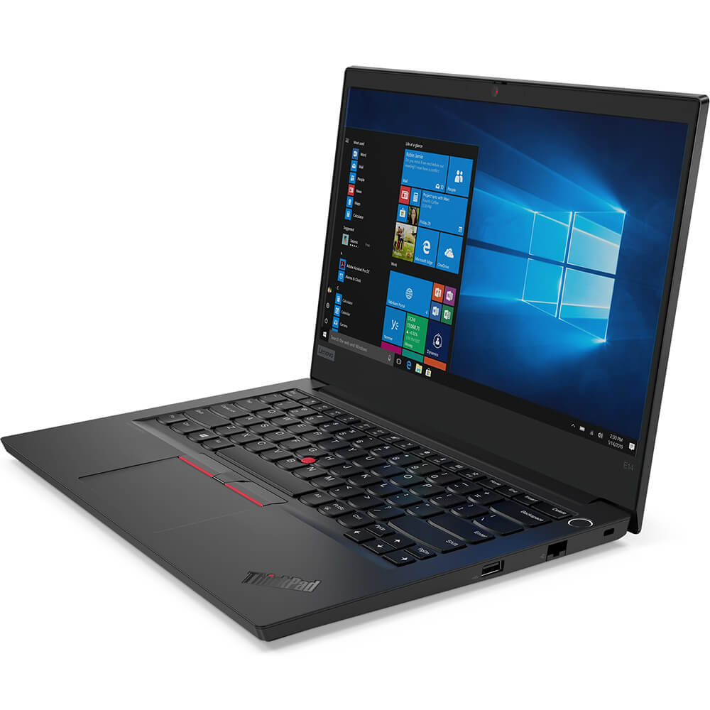 Lenovo ThinkPad E14 Notebook PC – Core i7-10510U / 14″ FHD / 8GB RAM / 512GB SSD / Win 10 Pro (20RA008JZA) — side view
