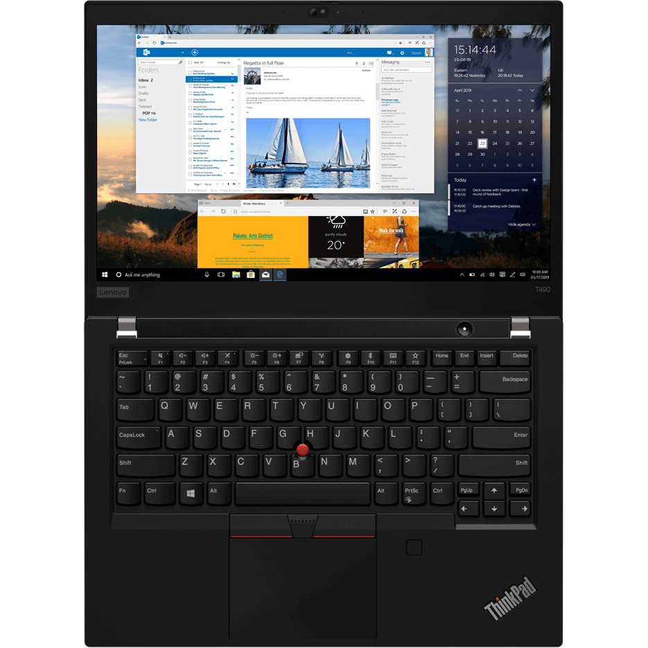 Lenovo ThinkPad T490 Notebook PC – Core i5-8265U / 14″ FHD / 8GB RAM / 512GB SSD / 4G LTE / Win 10 Pro (20N20034ZA) — side vi