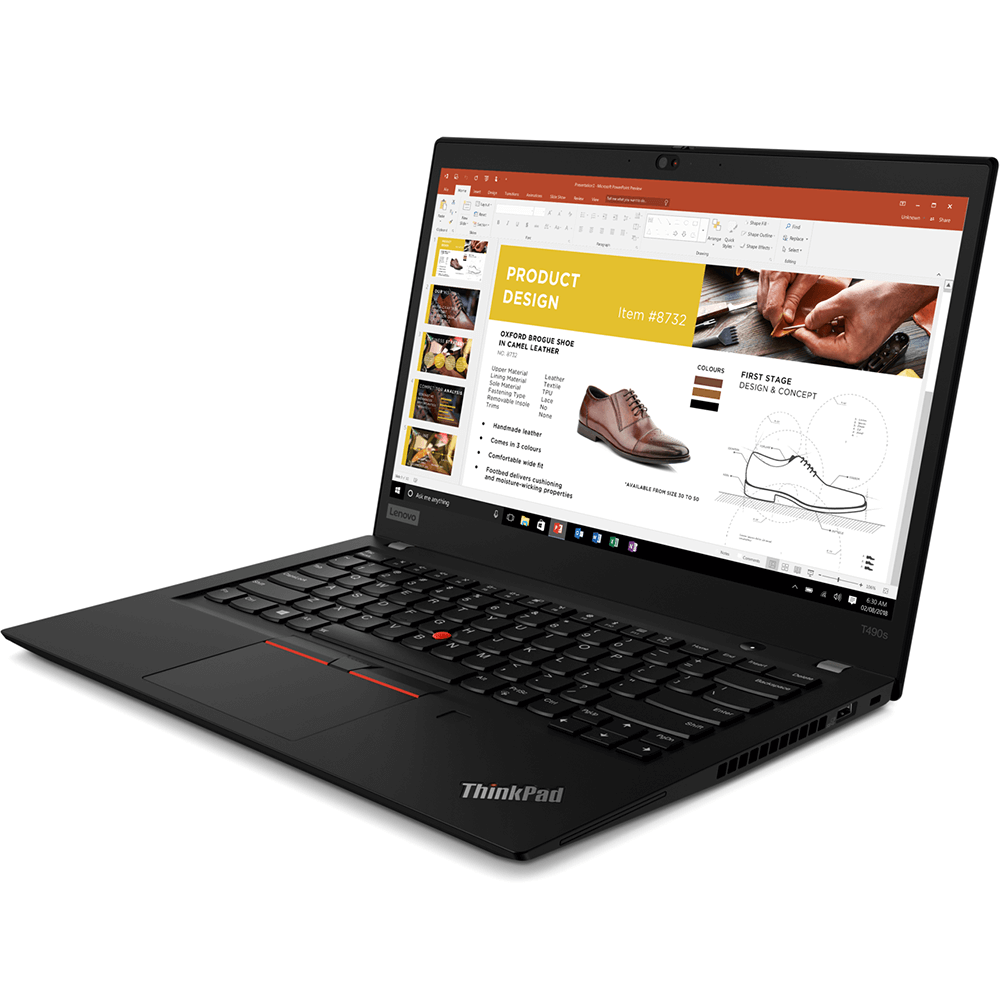 Lenovo ThinkPad T490s Notebook PC – Core i7-8565U / 14.0″ FHD / 8GB RAM / 512GB SSD / 4G / Win 10 Pro (20NX0006ZA) — front vi