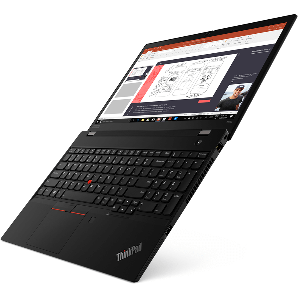 Lenovo ThinkPad T590 Notebook PC – Core i7-8565U / 15.6″ FHD / 8GB RAM / 512GB SSD / 4G / Win 10 Pro (20N40007ZA) — rear view