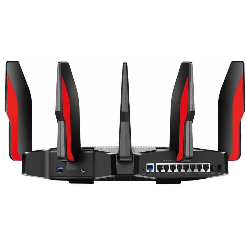 TP-LINK Archer AX11000 Next-Gen Tri-Band Gaming Router (TL-AX11000) — rear view