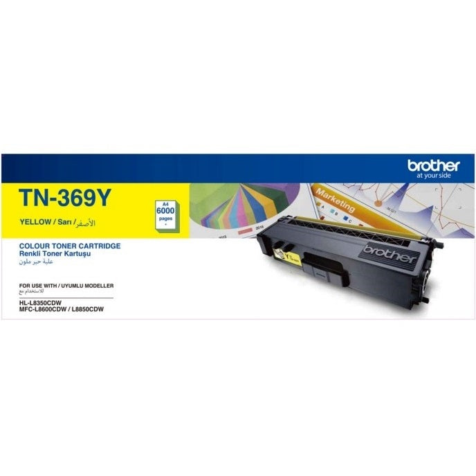 Brother TN-369Y Yellow Toner Cartridge image 1