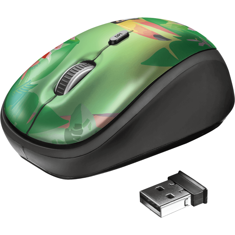 Trust Yvi Wireless Mouse – Toucan (TRS-23389) — side view