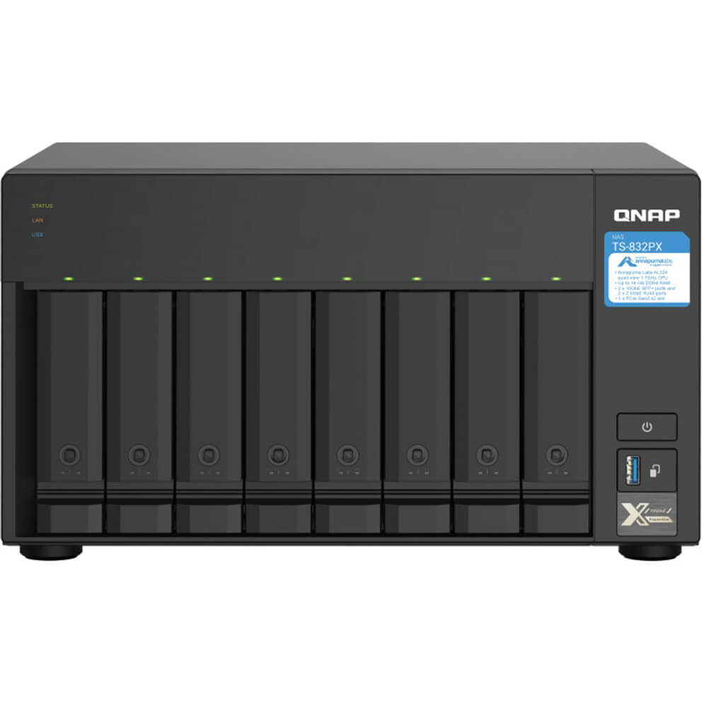 Qnap 8 Bay Tower Nas 1.7ghz 4 Core Alpine Al-324 Processor (TS-832PX-4G) image 1