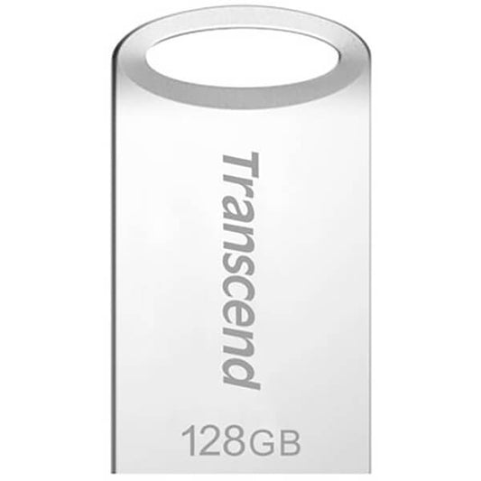 Transcend JetFlash 710 128GB Super Speed Discreet USB Flash Drive – Silver (TS128GJF710S) image 1