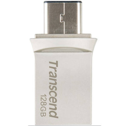 Transcend JetFlash 890 128GB OTG USB Flash Drive – Silver (TS128GJF890S)
