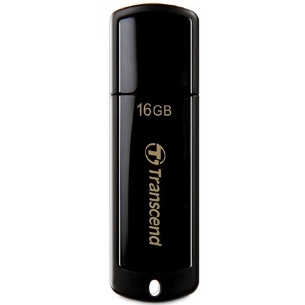 Transcend JetFlash 350 16GB USB Flash Drive – Piano Black (TS16GJF350)