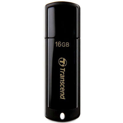 Transcend JetFlash 350 16GB USB Flash Drive – Piano Black (TS16GJF350)