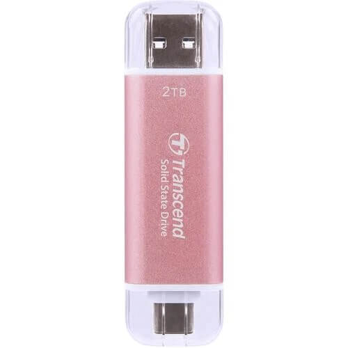 Transcend ESD310 2TB USB 3.2 Dual Type A & C Pink Portable Solid State Drive (TS2TESD310P) image 1