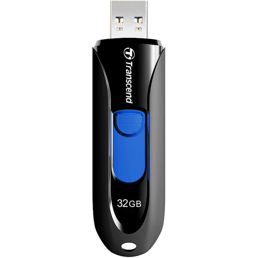 Transcend JetFlash 790K 32GB Capless USB Flash Drive – Black & Blue (TS32GJF790K) image 1