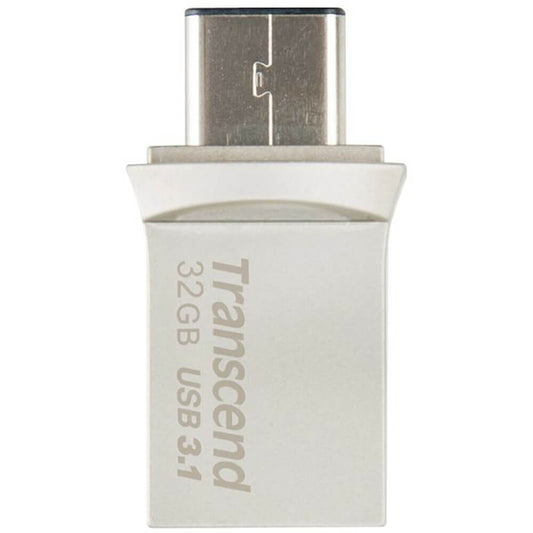 Transcend JetFlash 890 32GB OTG USB Flash Drive – Silver (TS32GJF890S) image 1