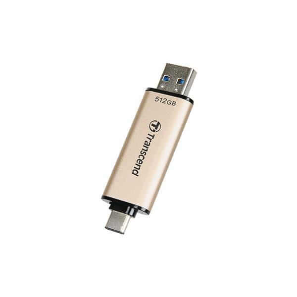 Transcend JetFlash 930C 512GB USB 3.2 Dual Type A & C Flash Drive (TS512GJF930C) — side view