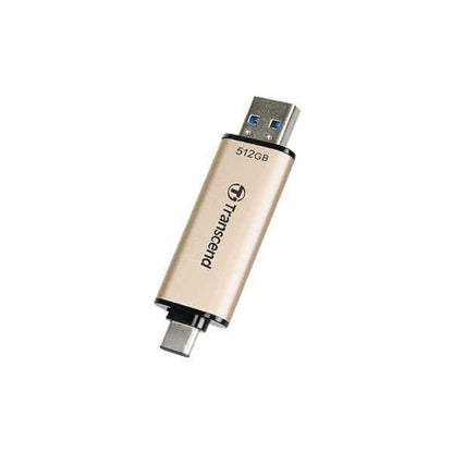 Transcend JetFlash 930C 512GB USB 3.2 Dual Type A & C Flash Drive (TS512GJF930C) — side view