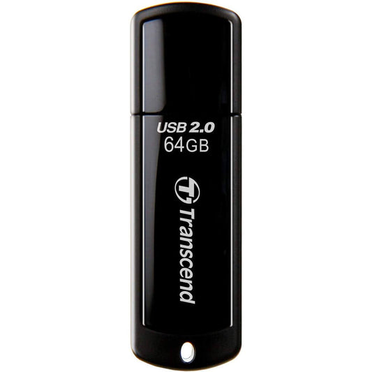 Transcend JetFlash 350 64GB USB Flash Drive – Piano Black (TS64GJF350) image 1
