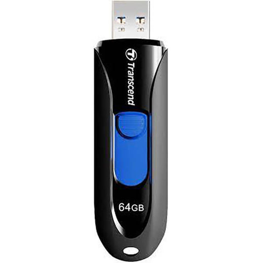 Transcend JetFlash 790K 64GB Capless USB Flash Drive – Black & Blue (TS64GJF790K) image 1